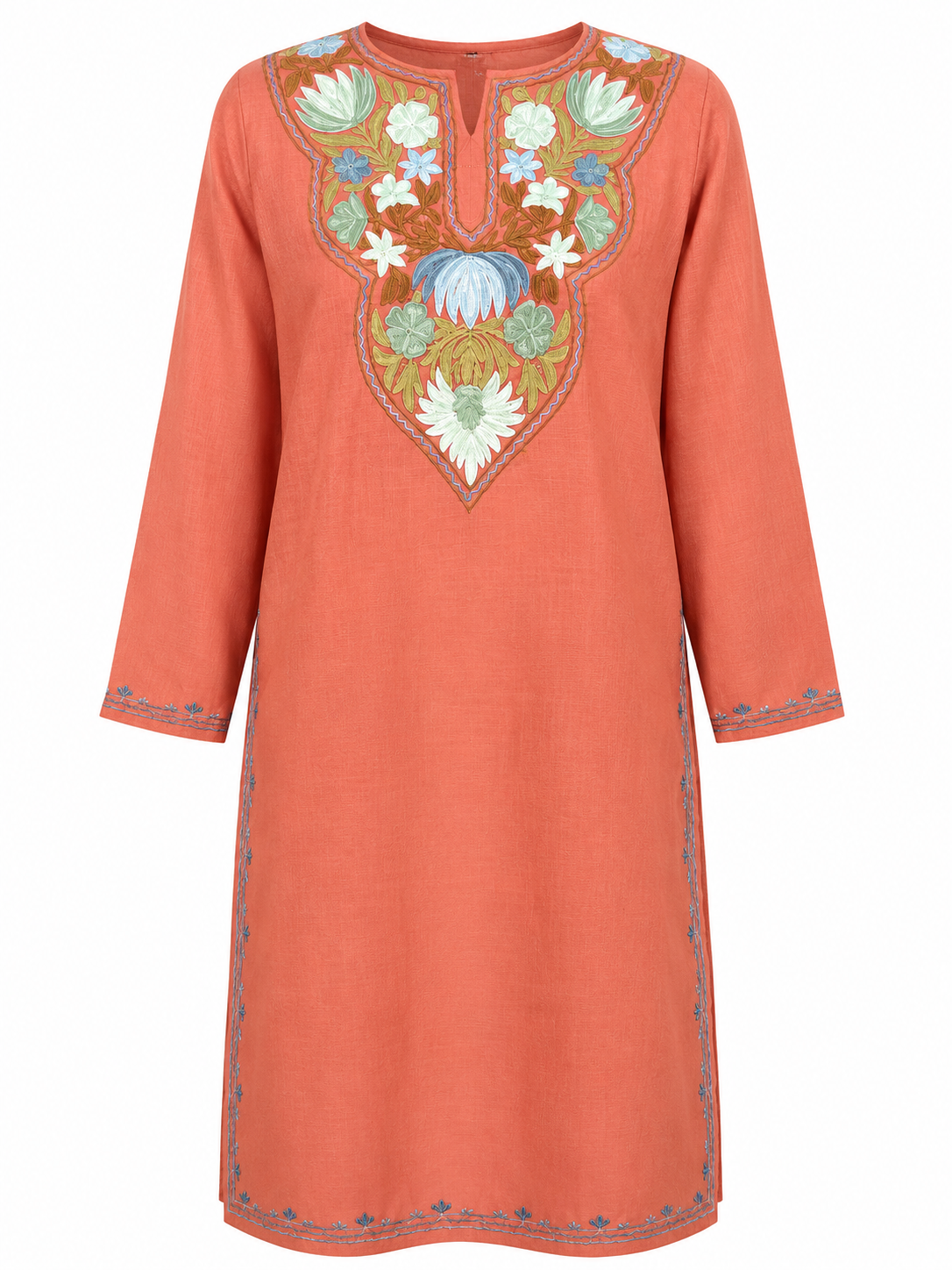 Kashmir Aari cotton Co-Ord Set | Rose Pink